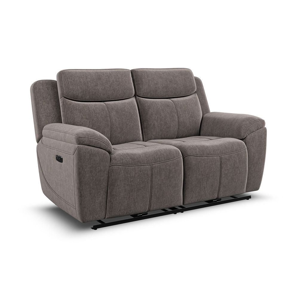 Hadley 2 Seater Electric Recliner Sofa with Power Headrests  in Amigo Cocoa Fabric 1