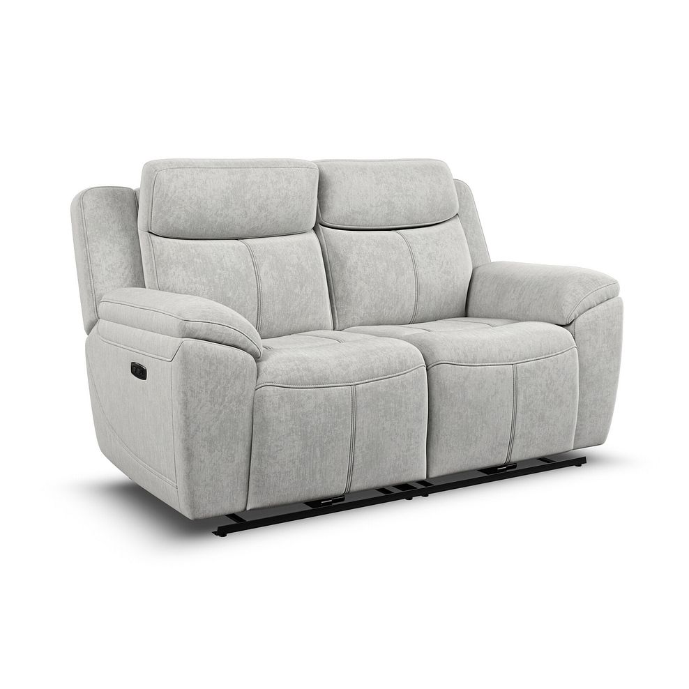 Hadley 2 Seater Electric Recliner Sofa with Power Headrests  in Amigo Dove Fabric 2