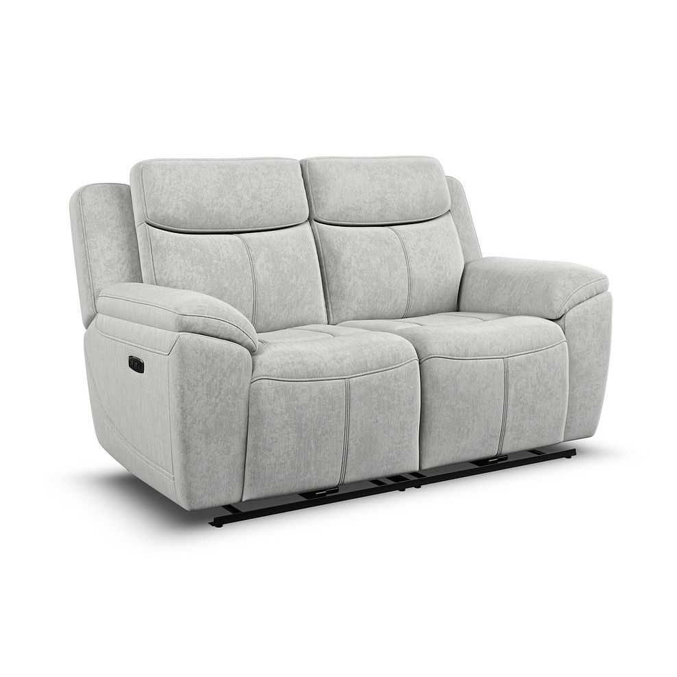 Hadley 2 Seater Electric Recliner Sofa with Power Headrests  in Amigo Dove Fabric 1