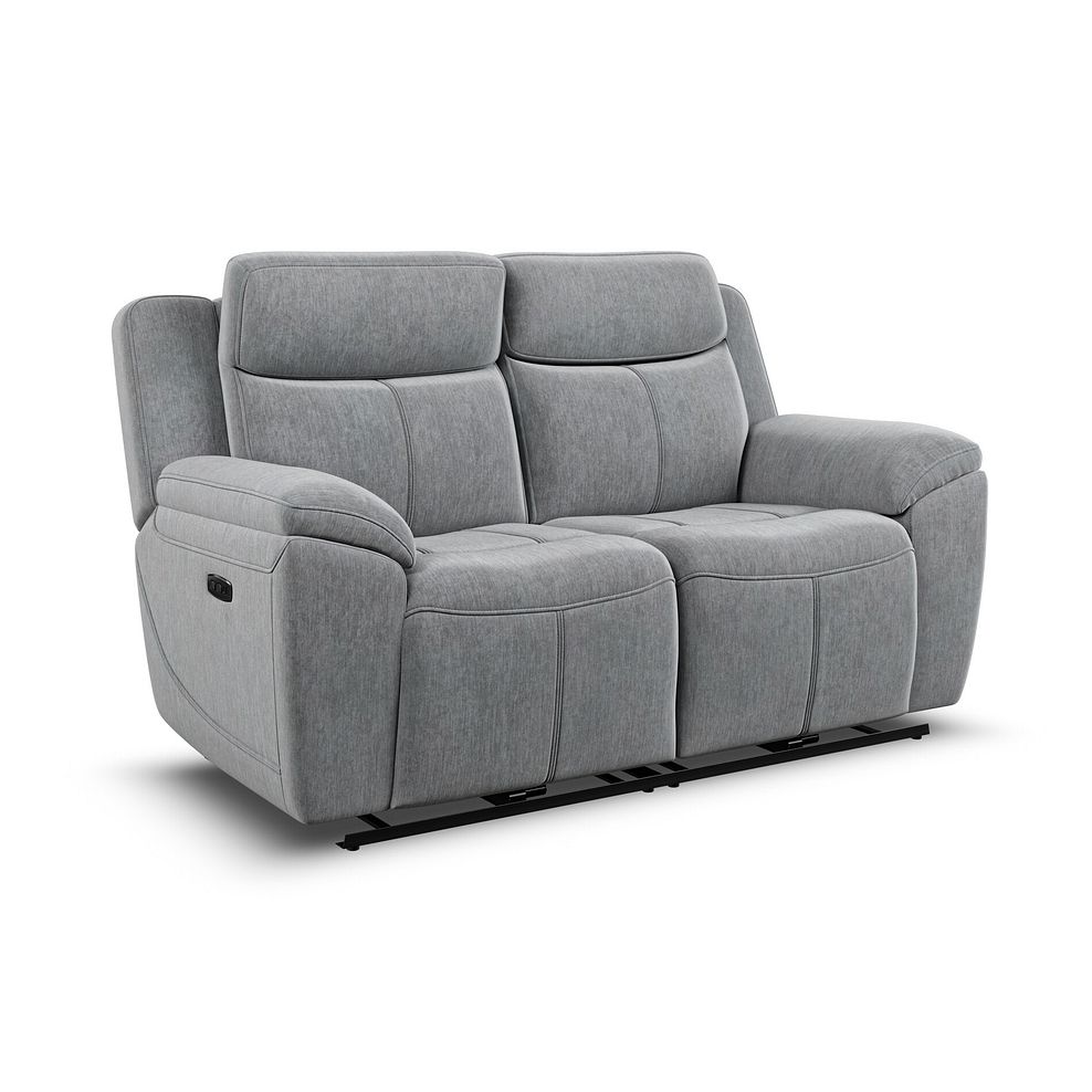 Hadley 2 Seater Electric Recliner Sofa with Power Headrests  in Amigo Granite Fabric 2
