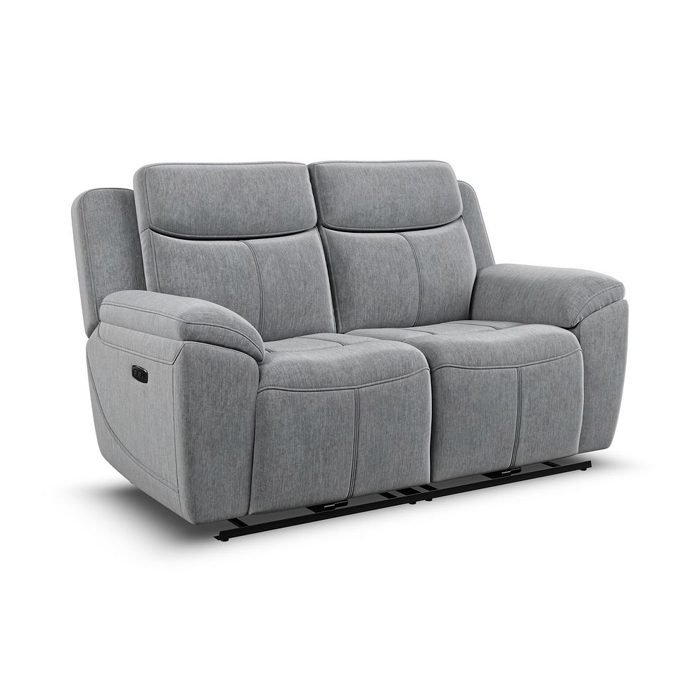 Hadley 2 Seater Electric Recliner Sofa with Power Headrests  in Amigo Granite Fabric 1