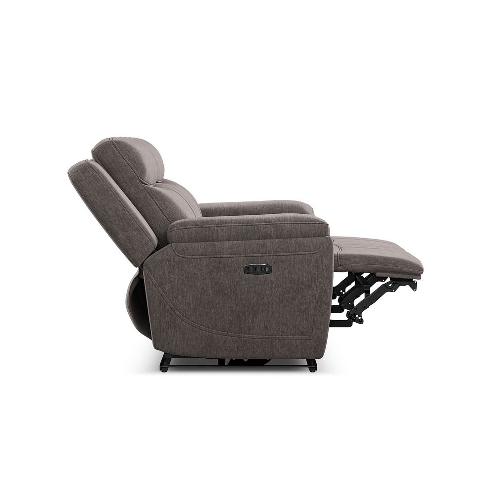 Hadley 3 Seater Electric Recliner Sofa with Power Headrests  in Amigo Cocoa Fabric 8