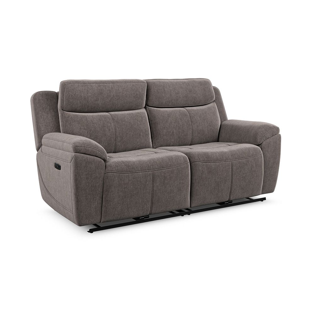 Hadley 3 Seater Electric Recliner Sofa with Power Headrests  in Amigo Cocoa Fabric 2