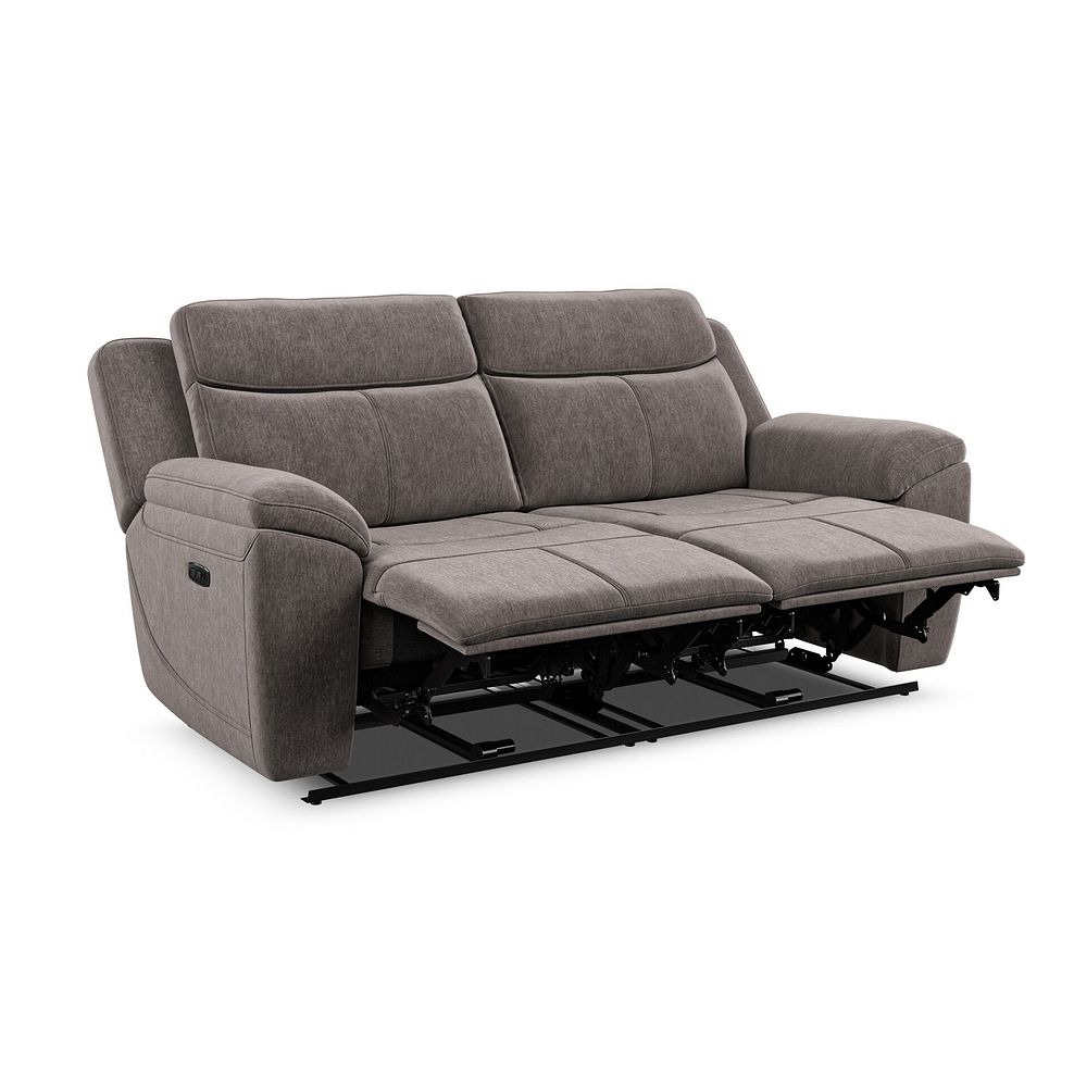 Hadley 3 Seater Electric Recliner Sofa with Power Headrests  in Amigo Cocoa Fabric 5