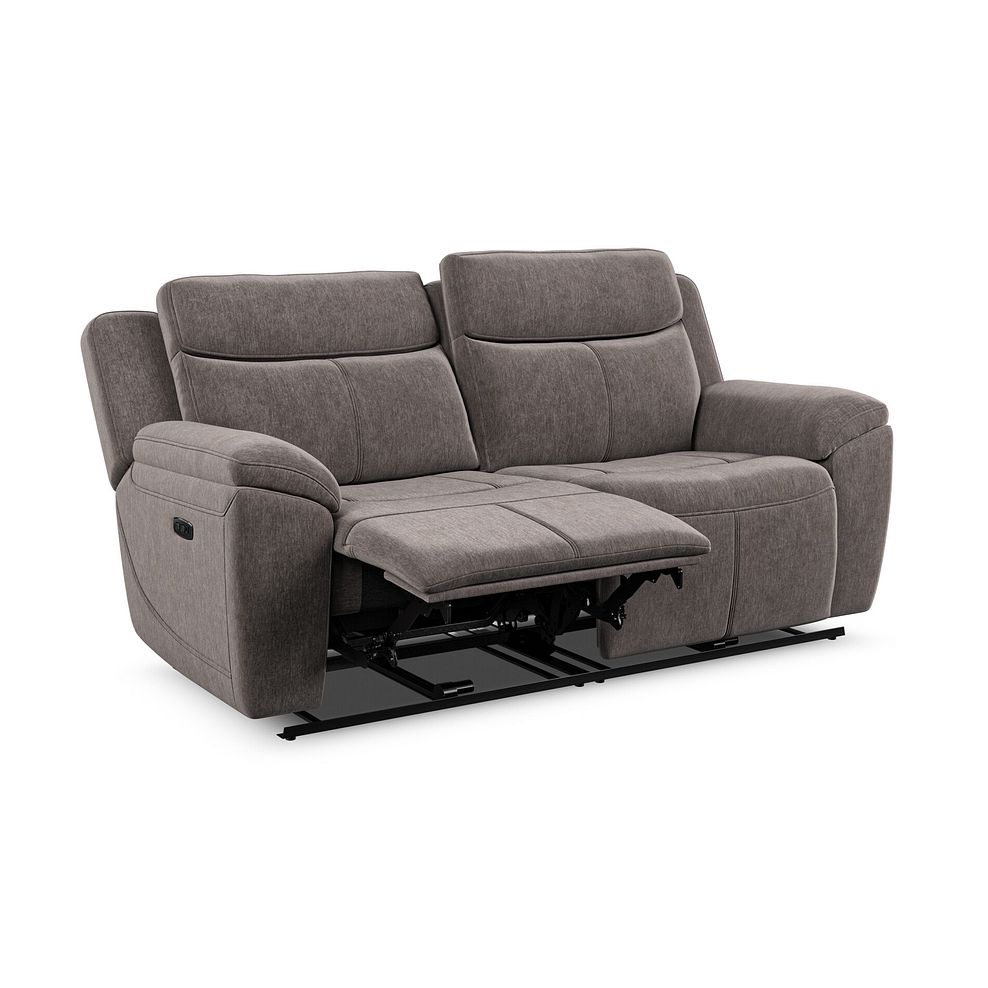 Hadley 3 Seater Electric Recliner Sofa with Power Headrests  in Amigo Cocoa Fabric 4