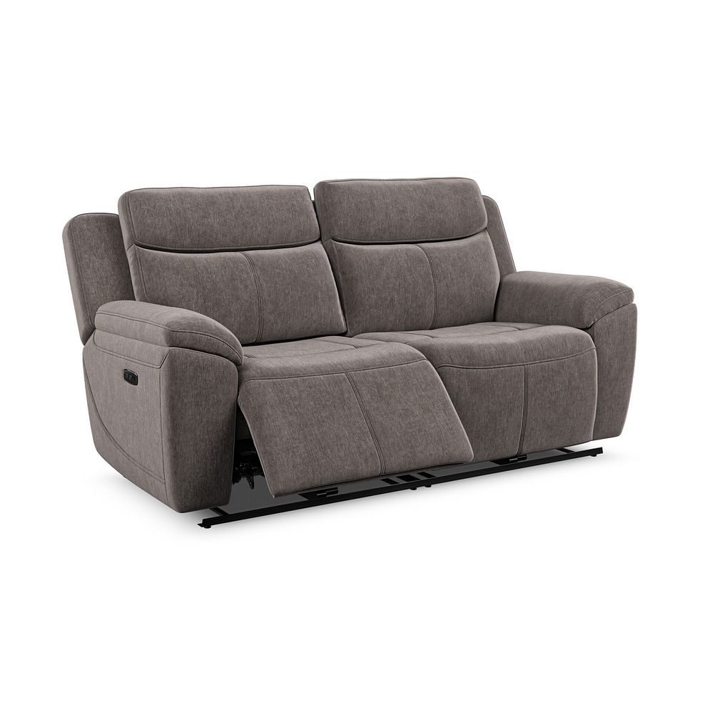 Hadley 3 Seater Electric Recliner Sofa with Power Headrests  in Amigo Cocoa Fabric 3