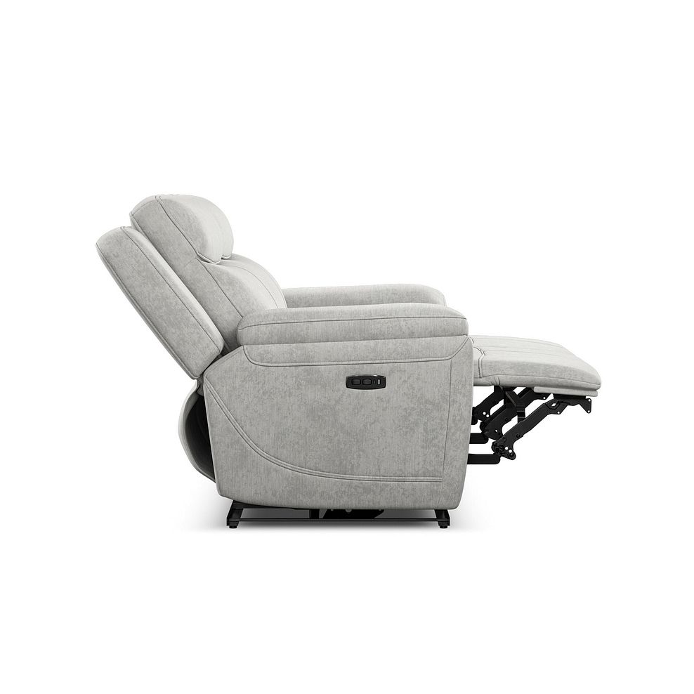 Hadley 3 Seater Electric Recliner Sofa with Power Headrests  in Amigo Dove Fabric 9