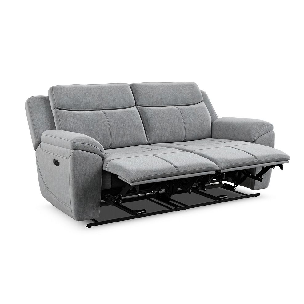 Hadley 3 Seater Electric Recliner Sofa with Power Headrests  in Amigo Granite Fabric 5