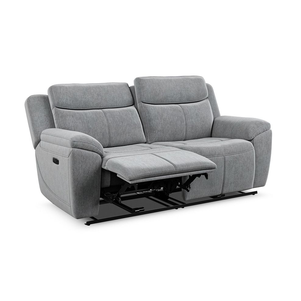 Hadley 3 Seater Electric Recliner Sofa with Power Headrests  in Amigo Granite Fabric 4