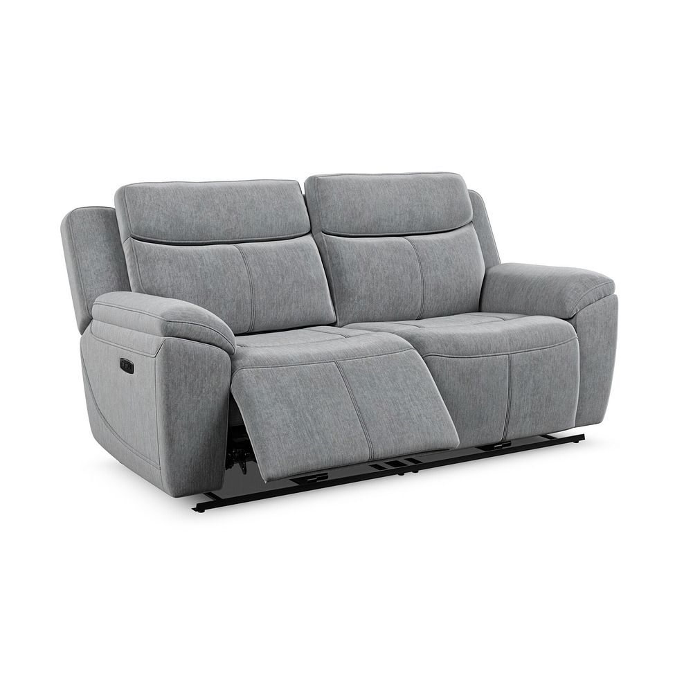 Hadley 3 Seater Electric Recliner Sofa with Power Headrests  in Amigo Granite Fabric 3