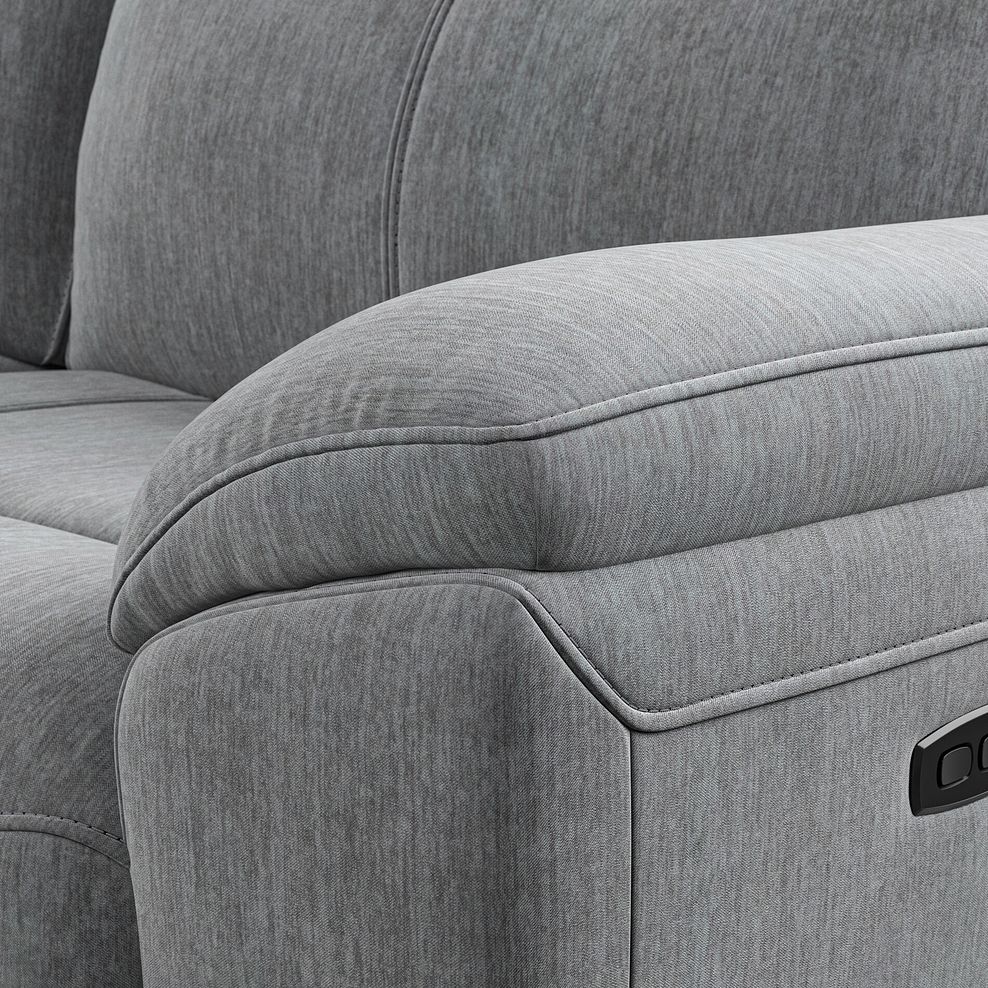 Hadley 3 Seater Electric Recliner Sofa with Power Headrests  in Amigo Granite Fabric 10