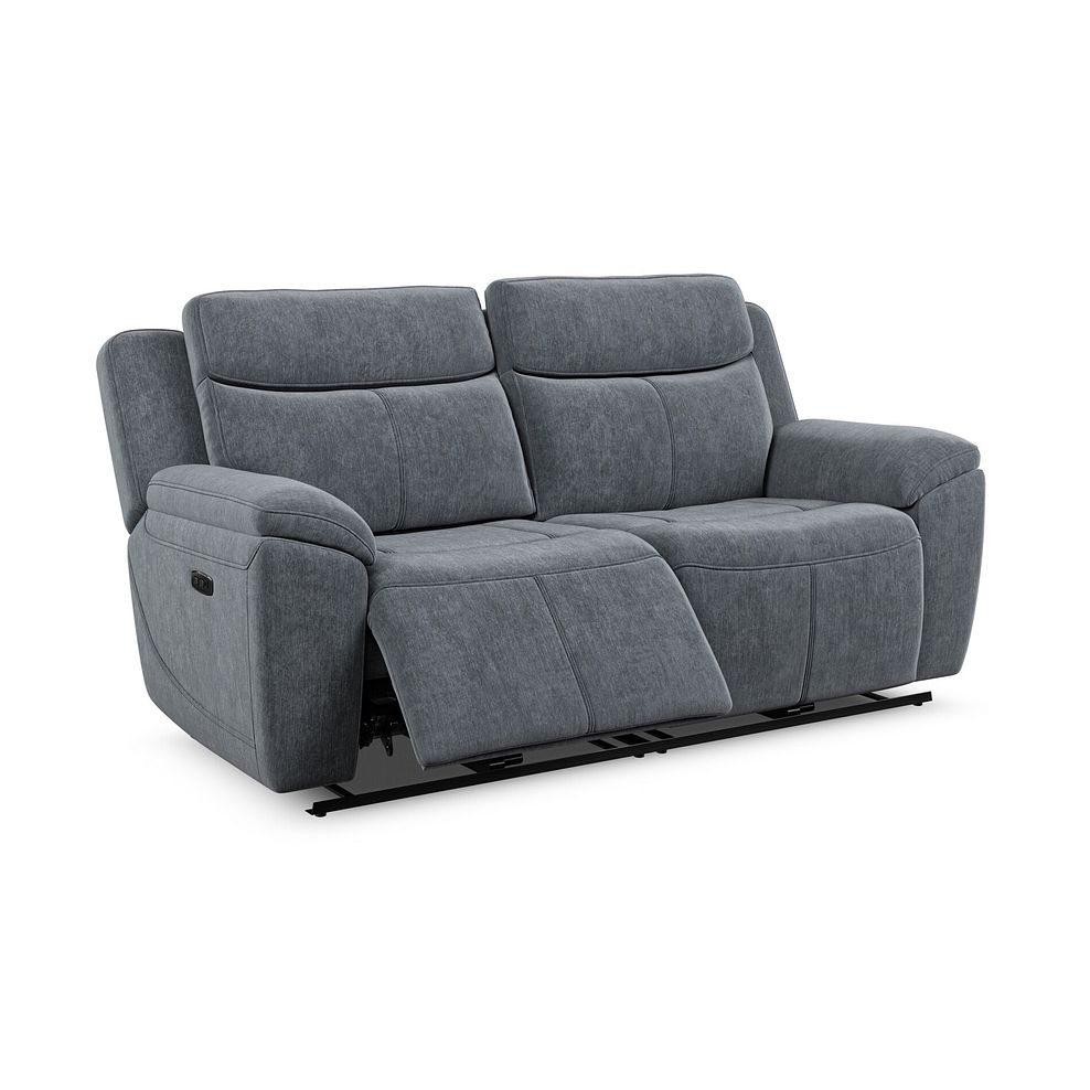 Hadley 3 Seater Electric Recliner With Power Headrest in Amigo Coal Fabric 3
