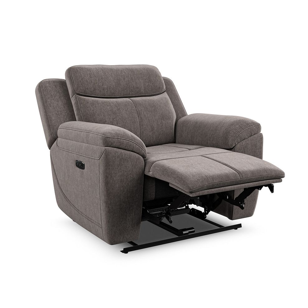 Hadley Electric Recliner Armchair with Power Headrest  in Amigo Cocoa Fabric 4