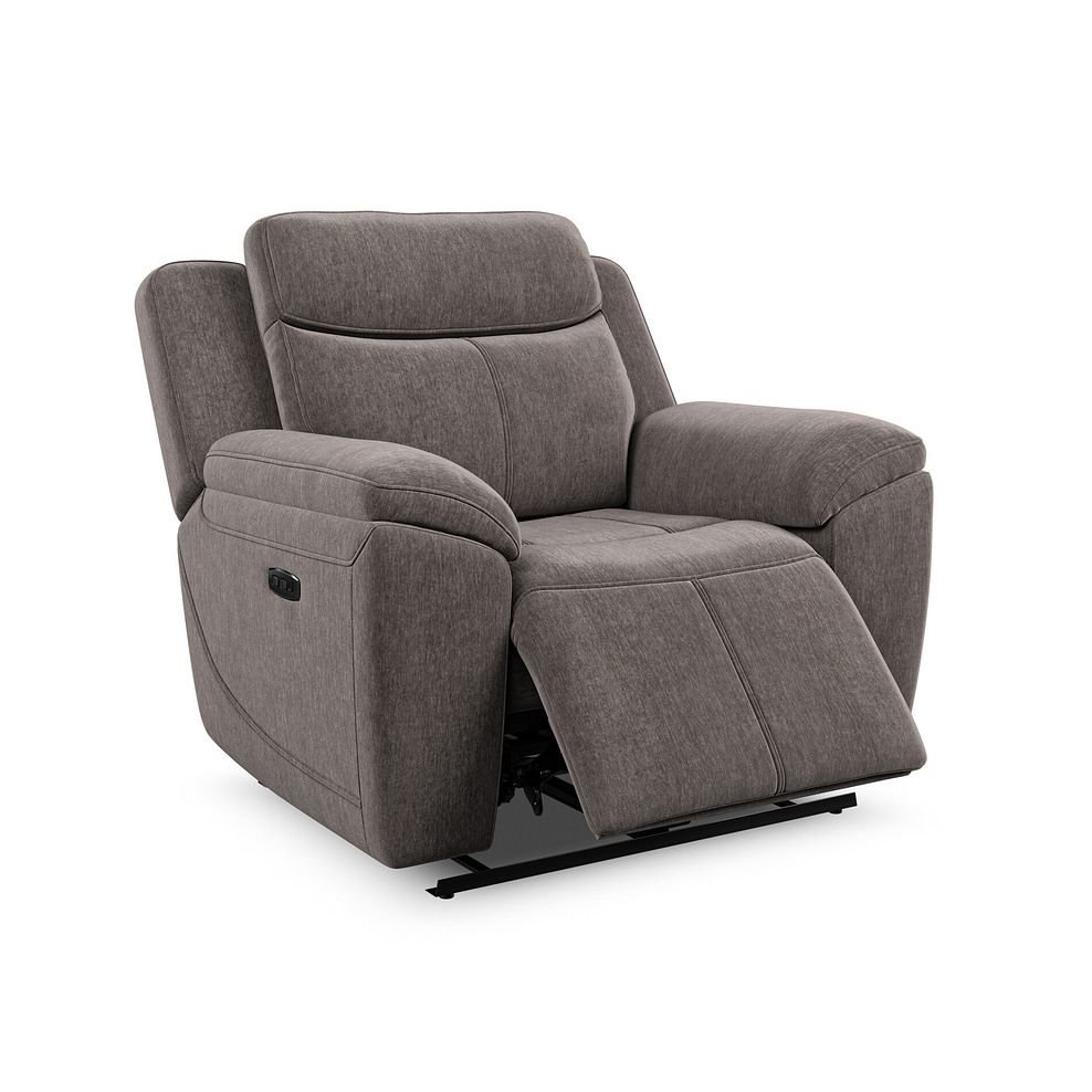 Hadley Electric Recliner Armchair with Power Headrest  in Amigo Cocoa Fabric 3