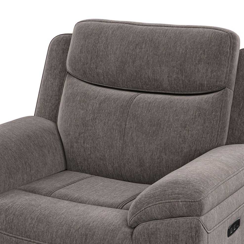 Hadley Electric Recliner Armchair with Power Headrest  in Amigo Cocoa Fabric 10