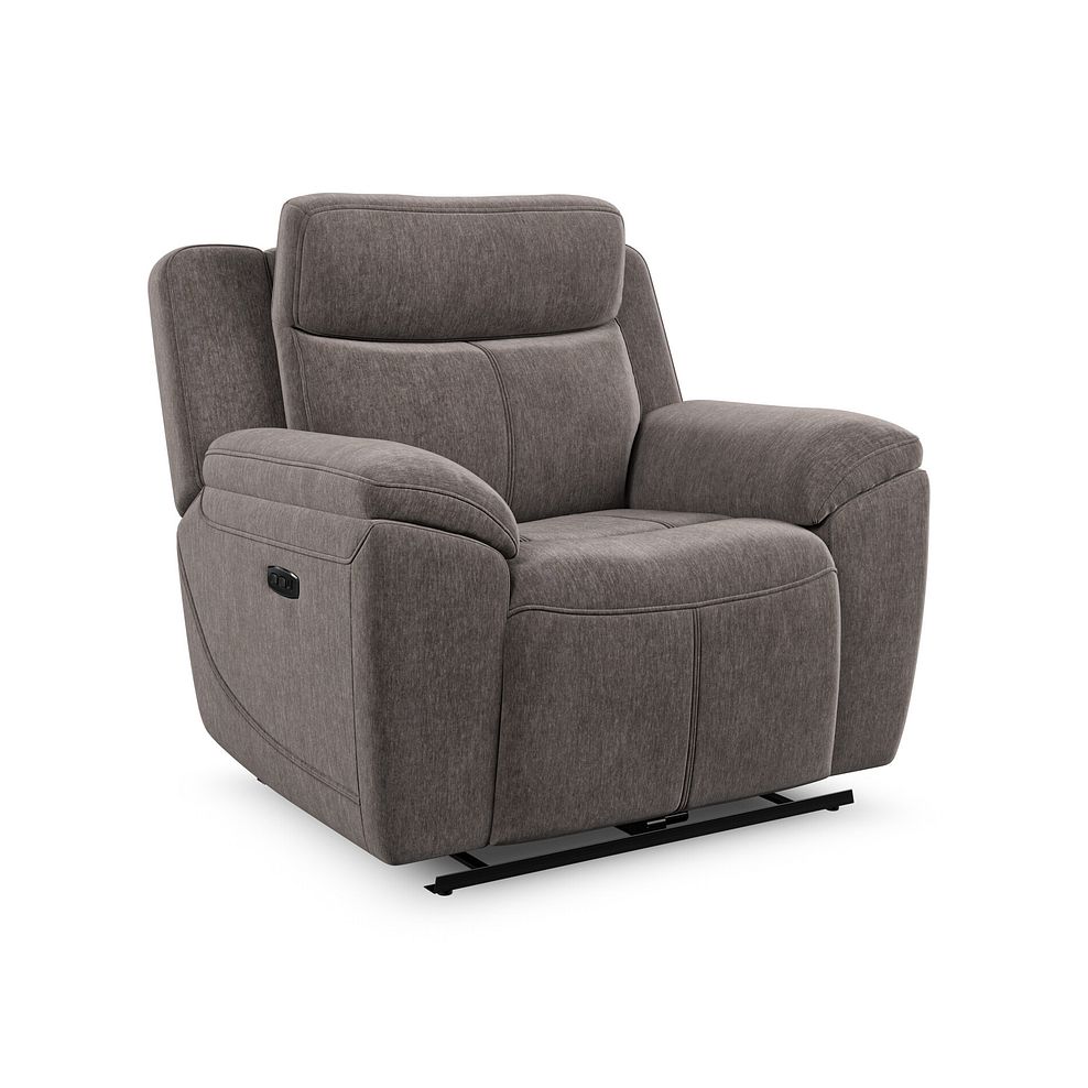 Hadley Electric Recliner Armchair with Power Headrest  in Amigo Cocoa Fabric 2
