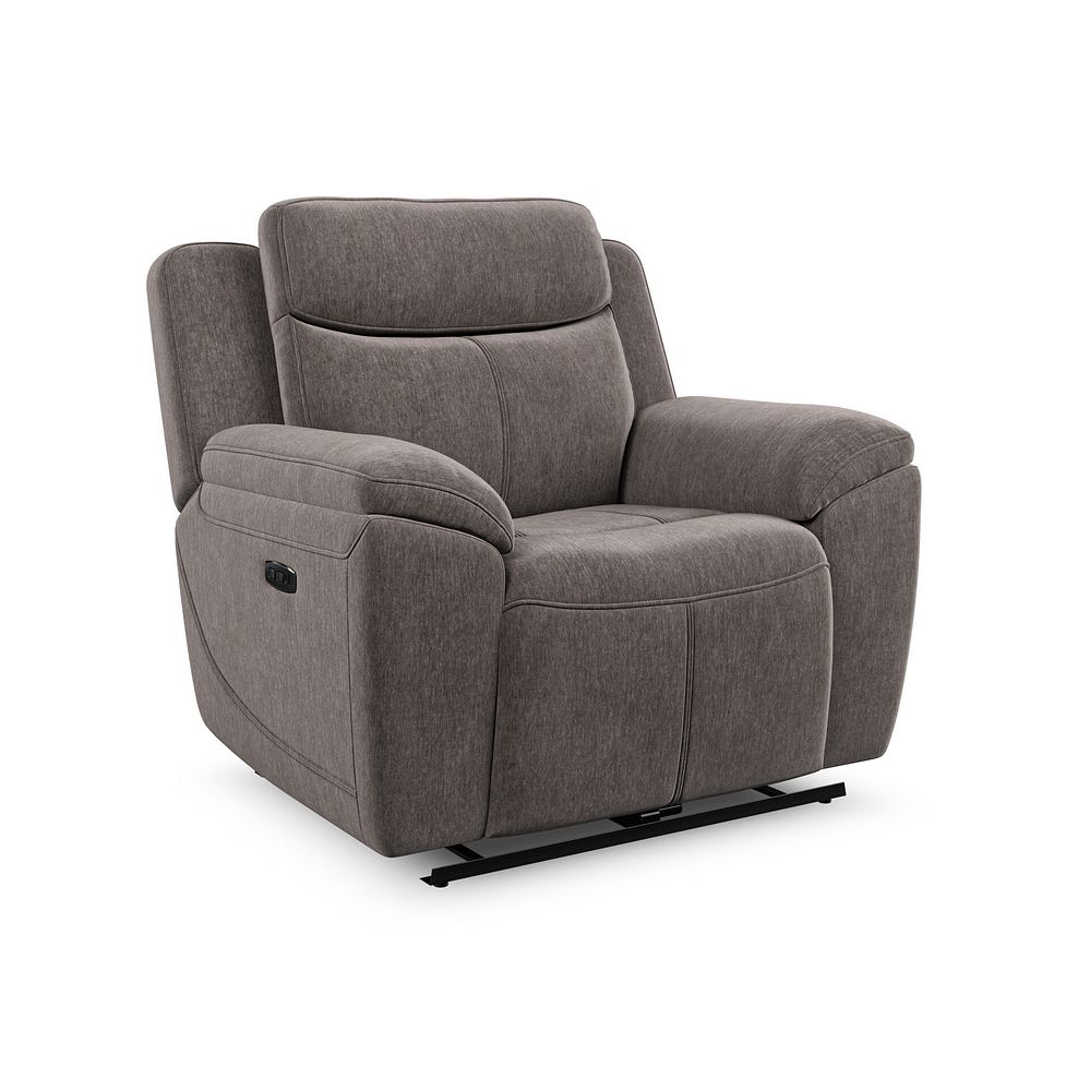 Hadley Electric Recliner Armchair with Power Headrest  in Amigo Cocoa Fabric 1