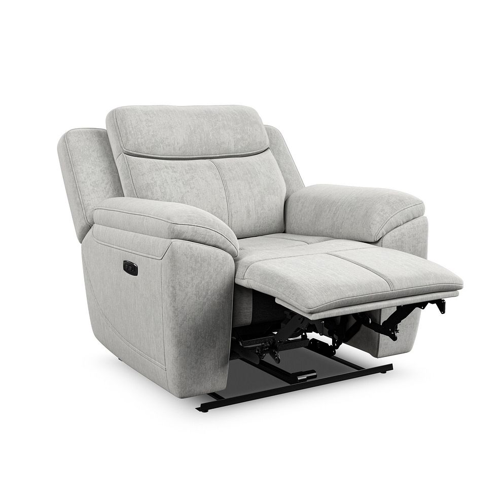 Hadley Electric Recliner Armchair with Power Headrest  in Amigo Dove Fabric 4