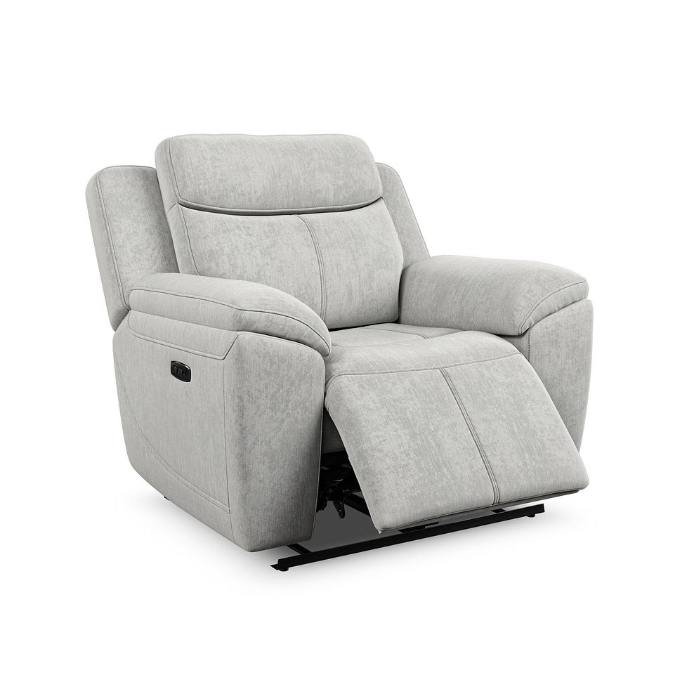 Hadley Electric Recliner Armchair with Power Headrest  in Amigo Dove Fabric 3