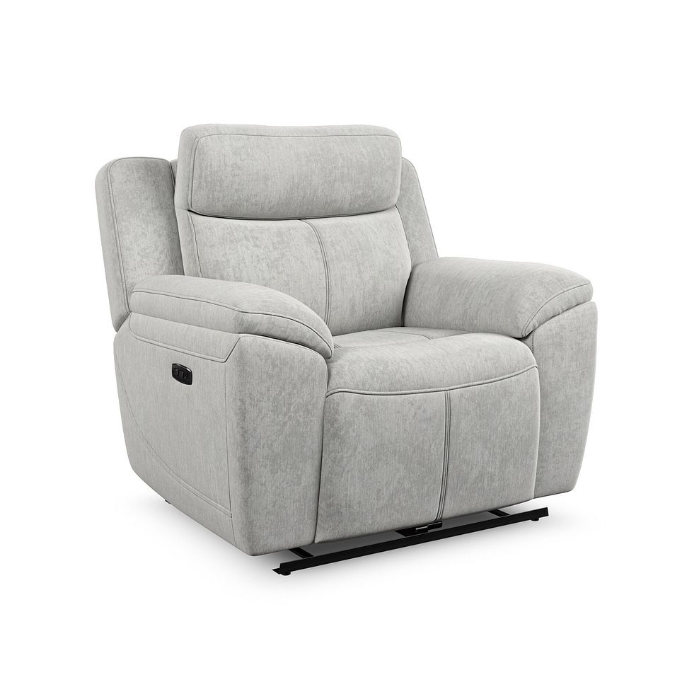 Hadley Electric Recliner Armchair with Power Headrest  in Amigo Dove Fabric 2