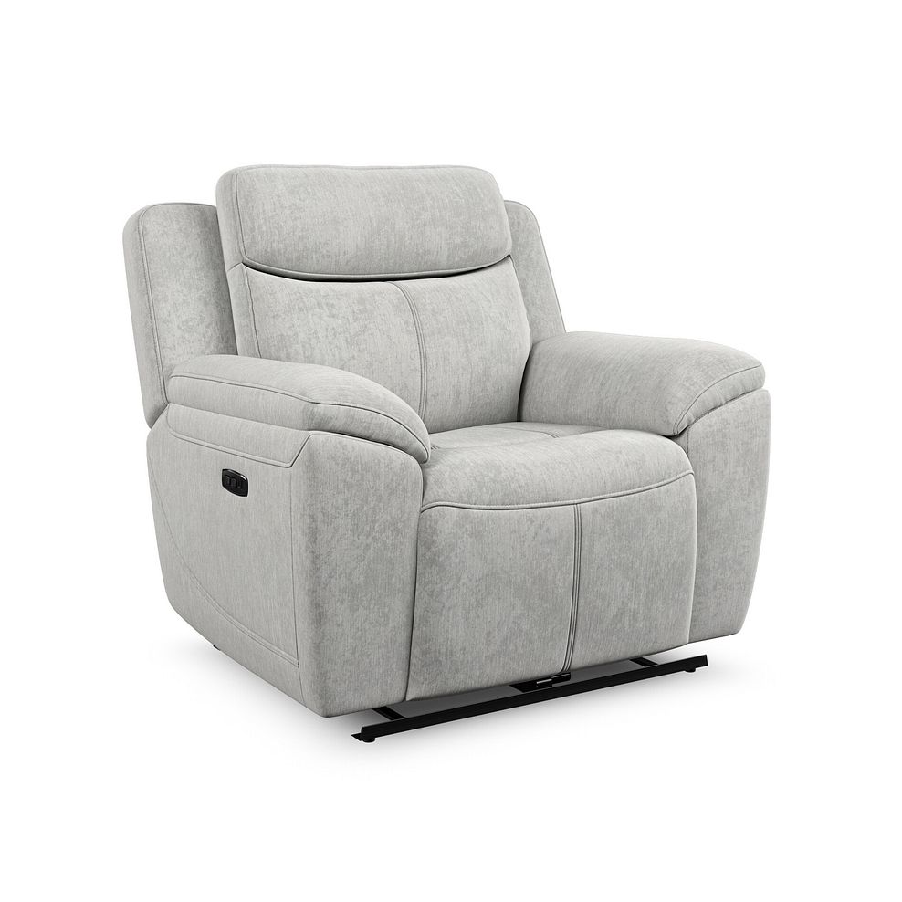 Hadley Electric Recliner Armchair with Power Headrest  in Amigo Dove Fabric 1