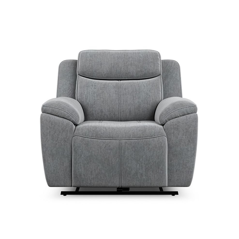 Hadley Electric Recliner Armchair with Power Headrest  in Amigo Granite Fabric 5