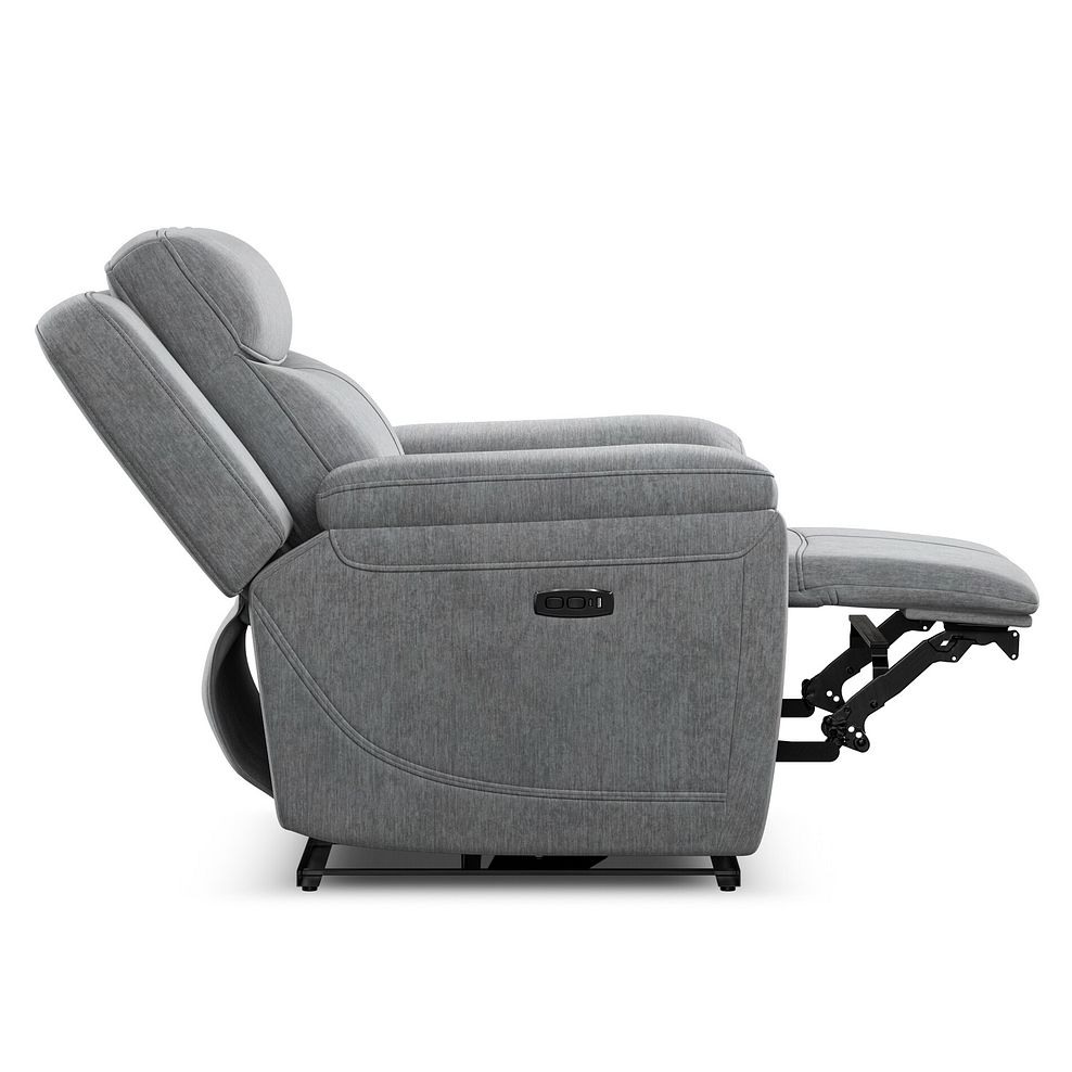 Hadley Electric Recliner Armchair with Power Headrest  in Amigo Granite Fabric 7
