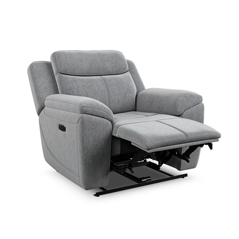 Hadley Electric Recliner Armchair with Power Headrest  in Amigo Granite Fabric 4