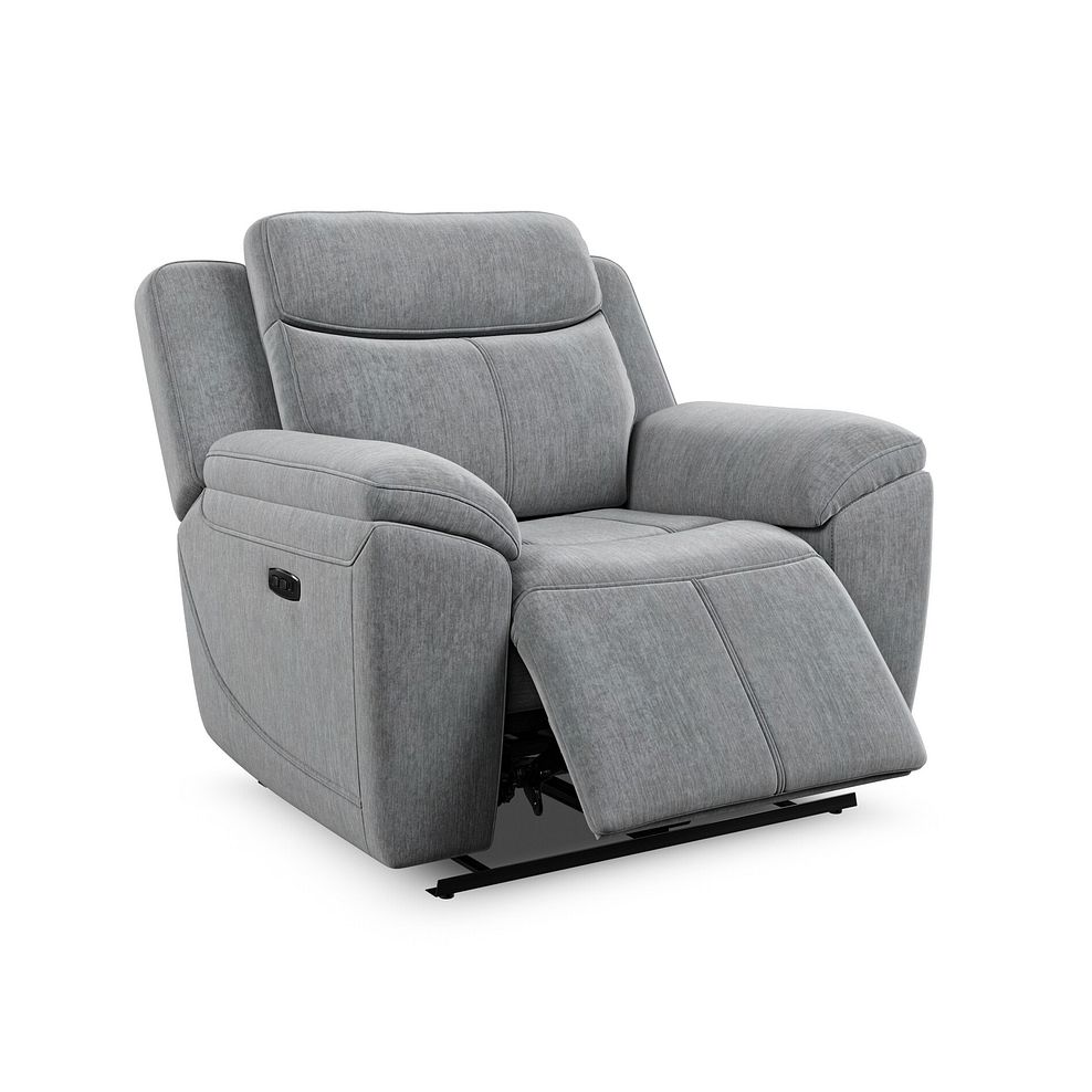 Hadley Electric Recliner Armchair with Power Headrest  in Amigo Granite Fabric 3