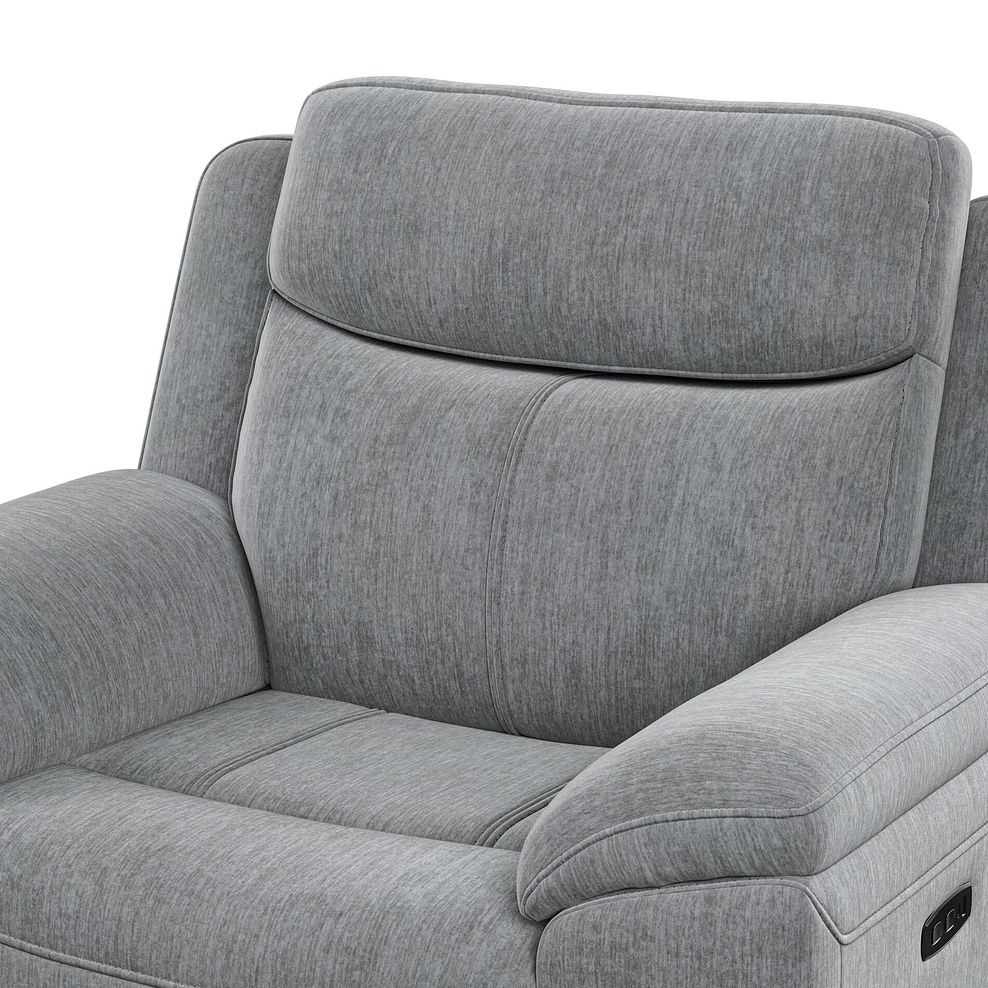 Hadley Electric Recliner Armchair with Power Headrest  in Amigo Granite Fabric 10