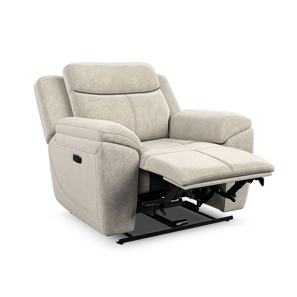 Hadley Electric Recliner Armchair with Power Headrest  in Amigo Linen Fabric 4