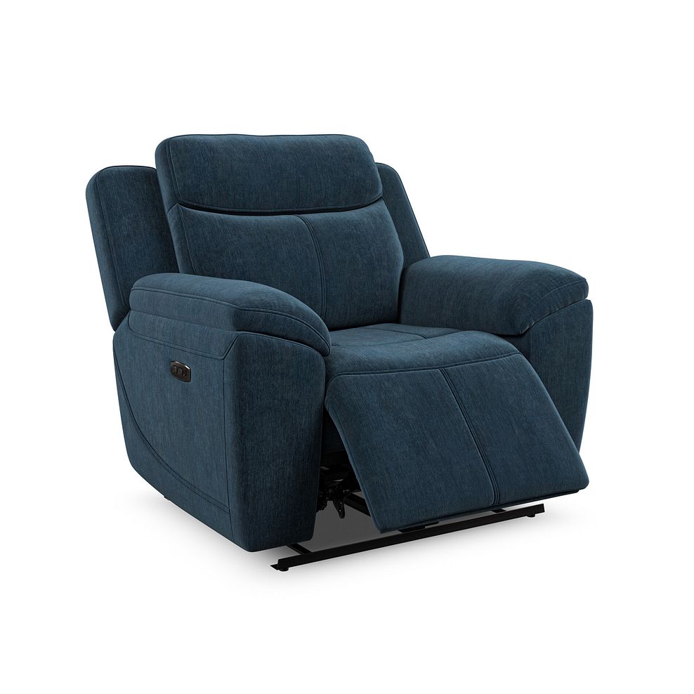 Hadley Electric Recliner Armchair with Power Headrest  in Amigo Navy Fabric 3