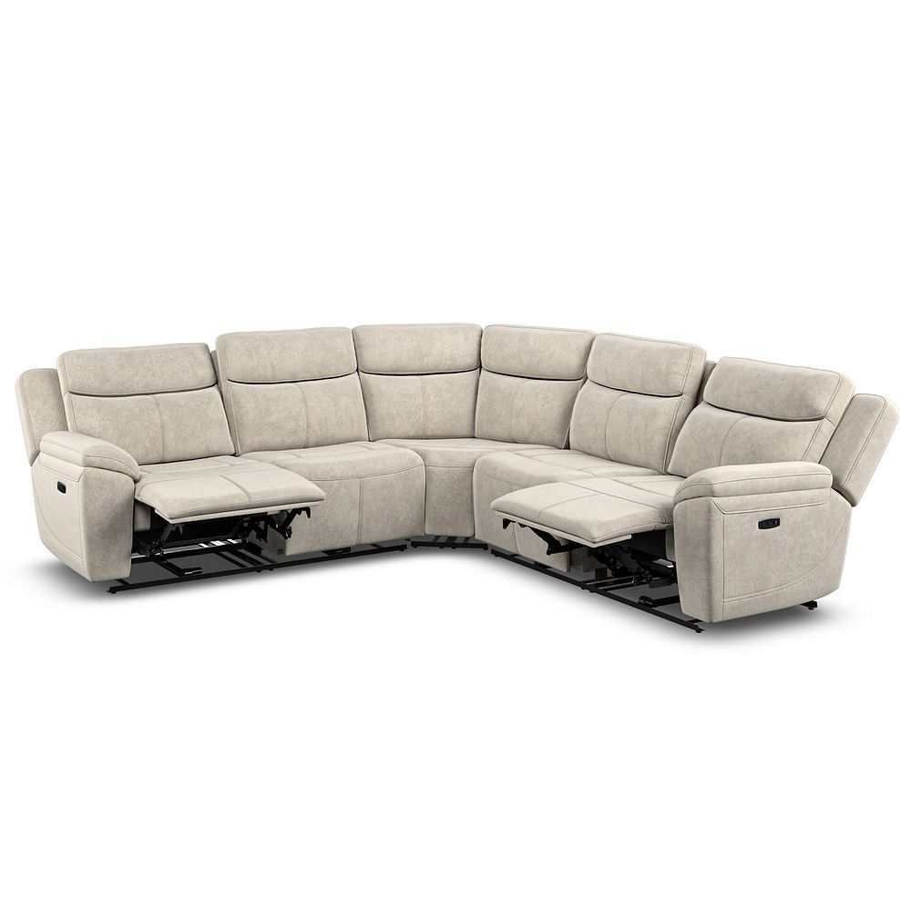 Hadley Large Corner Electric Recliner Sofa with Power Headrests   in Amigo Linen Fabric 5