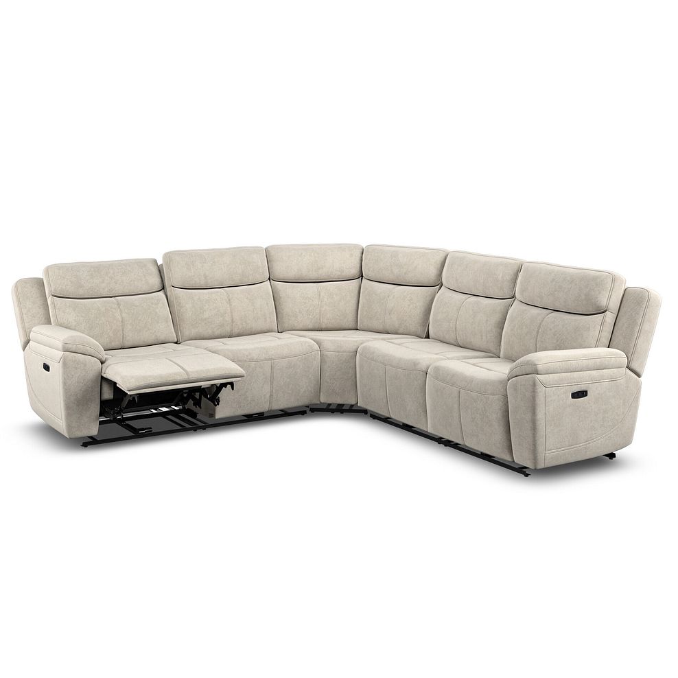 Hadley Large Corner Electric Recliner Sofa with Power Headrests   in Amigo Linen Fabric 4