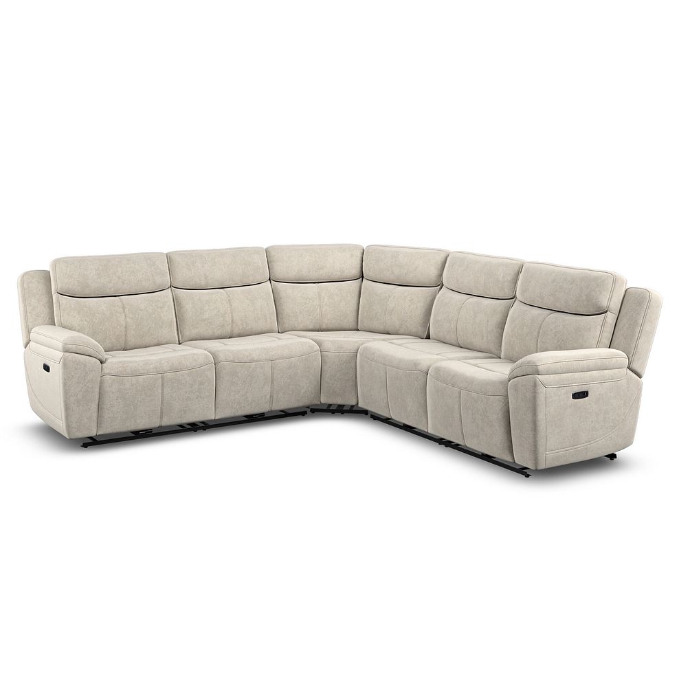 Hadley Large Corner Electric Recliner Sofa with Power Headrests   in Amigo Linen Fabric 1
