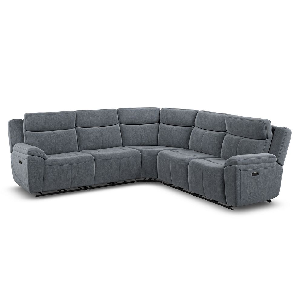 Hadley Large Corner Electric Recliner Sofa with Power Headrests  in Amigo Coal Fabric 2