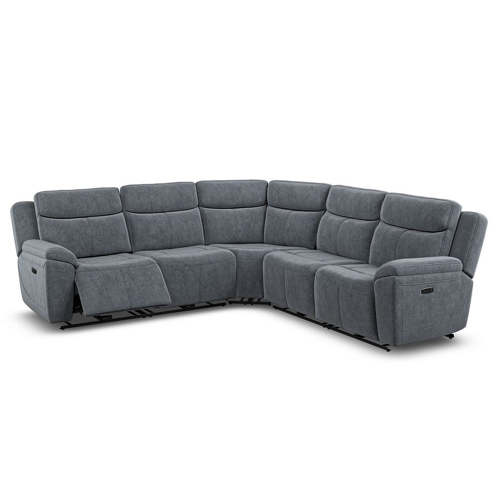 Hadley Large Corner Electric Recliner Sofa with Power Headrests  in Amigo Coal Fabric 3