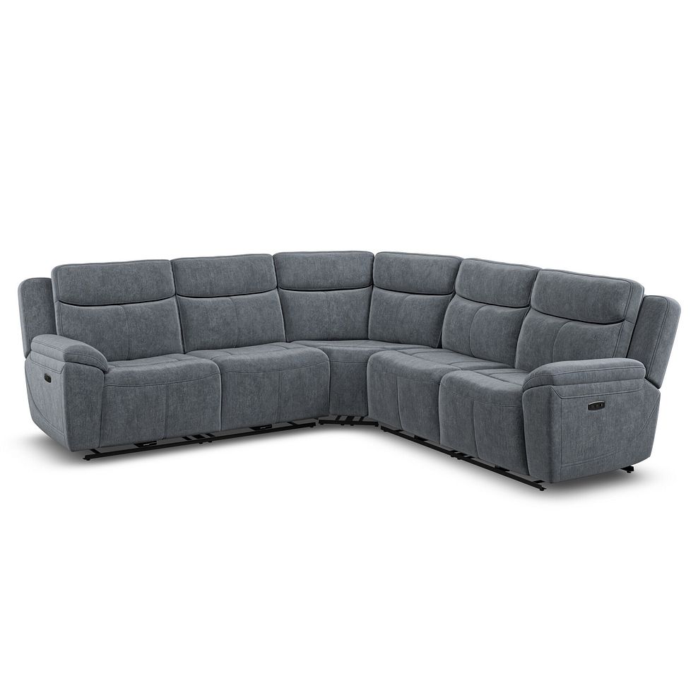 Hadley Large Corner Electric Recliner Sofa with Power Headrests  in Amigo Coal Fabric 1
