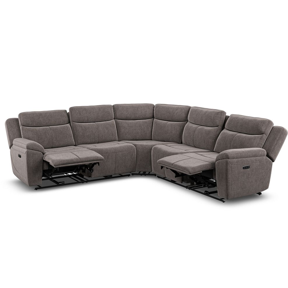 Hadley Large Corner Electric Recliner Sofa with Power Headrests  in Amigo Cocoa Fabric 5