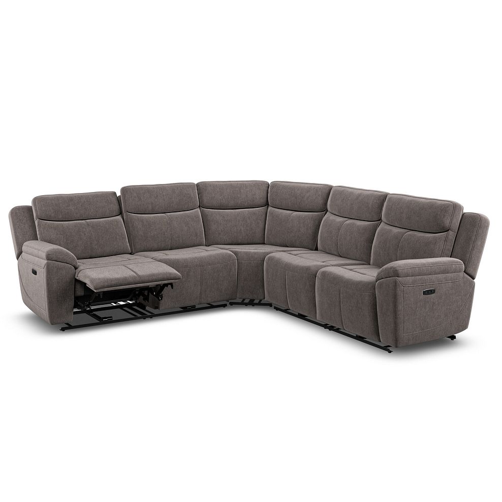Hadley Large Corner Electric Recliner Sofa with Power Headrests  in Amigo Cocoa Fabric 4