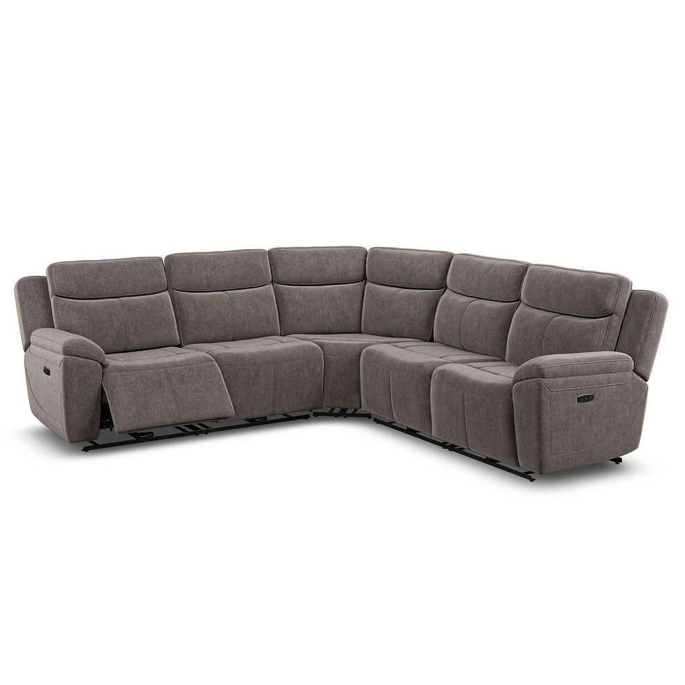 Hadley Large Corner Electric Recliner Sofa with Power Headrests  in Amigo Cocoa Fabric 3