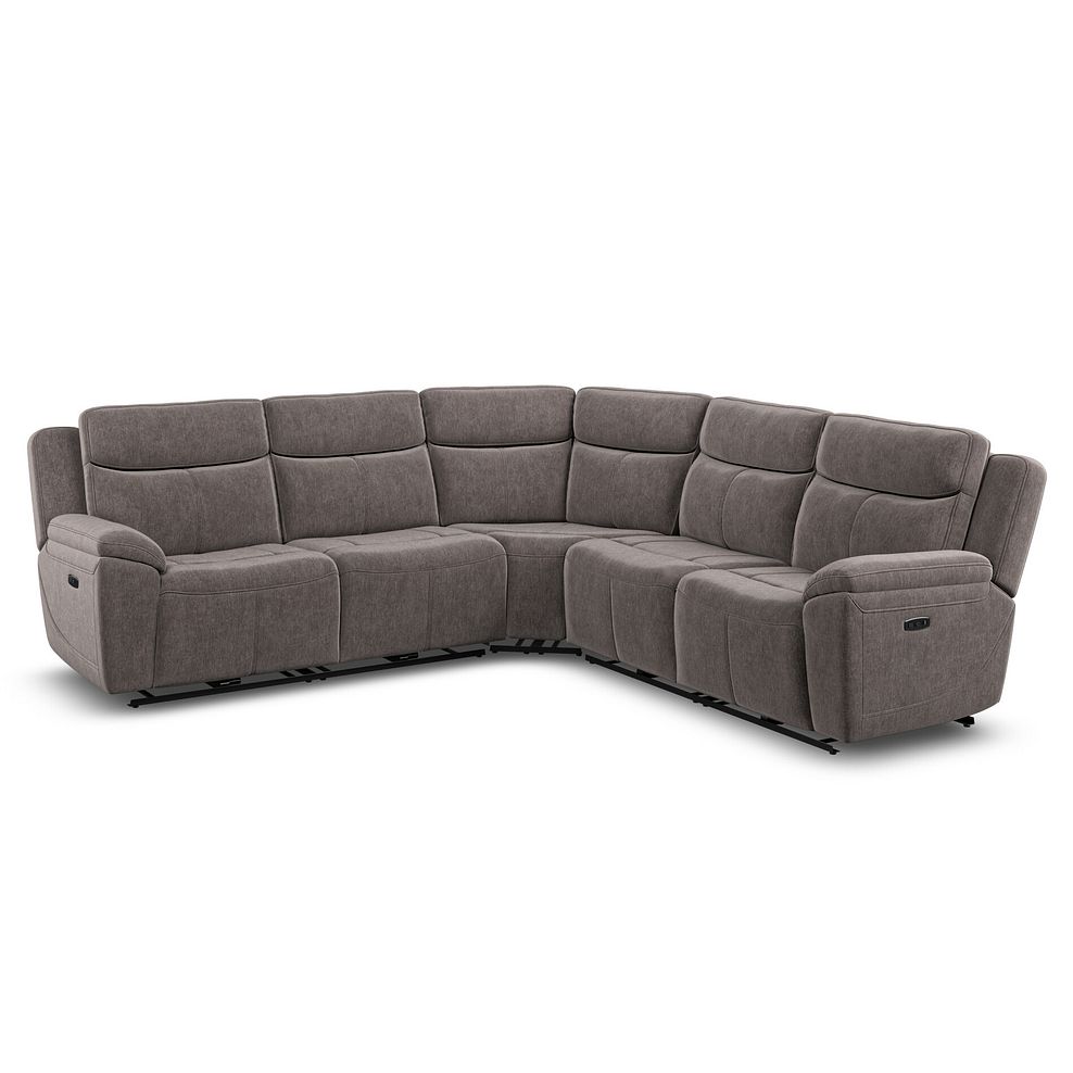 Hadley Large Corner Electric Recliner Sofa with Power Headrests  in Amigo Cocoa Fabric 1