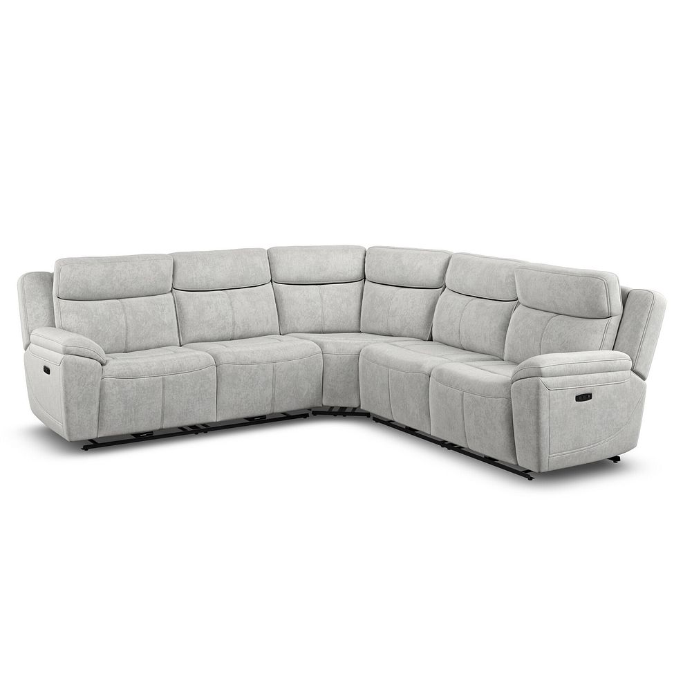 Hadley Large Corner Electric Recliner Sofa with Power Headrests  in Amigo Dove Fabric 2