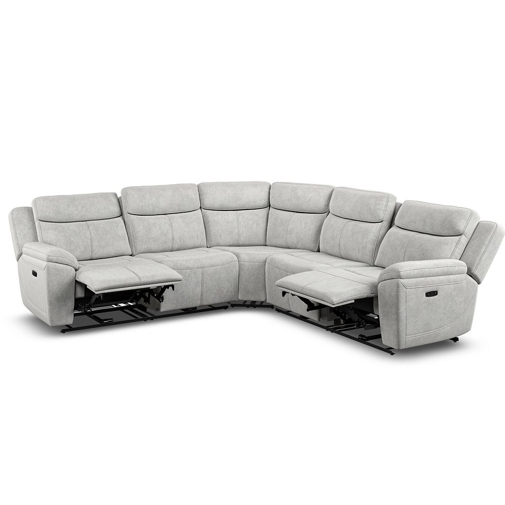 Hadley Large Corner Electric Recliner Sofa with Power Headrests  in Amigo Dove Fabric 5