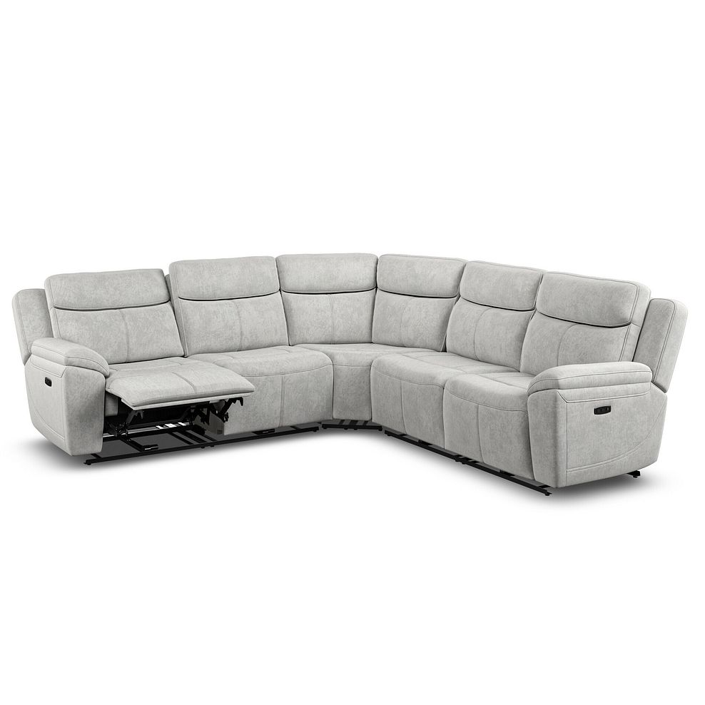Hadley Large Corner Electric Recliner Sofa with Power Headrests  in Amigo Dove Fabric 4