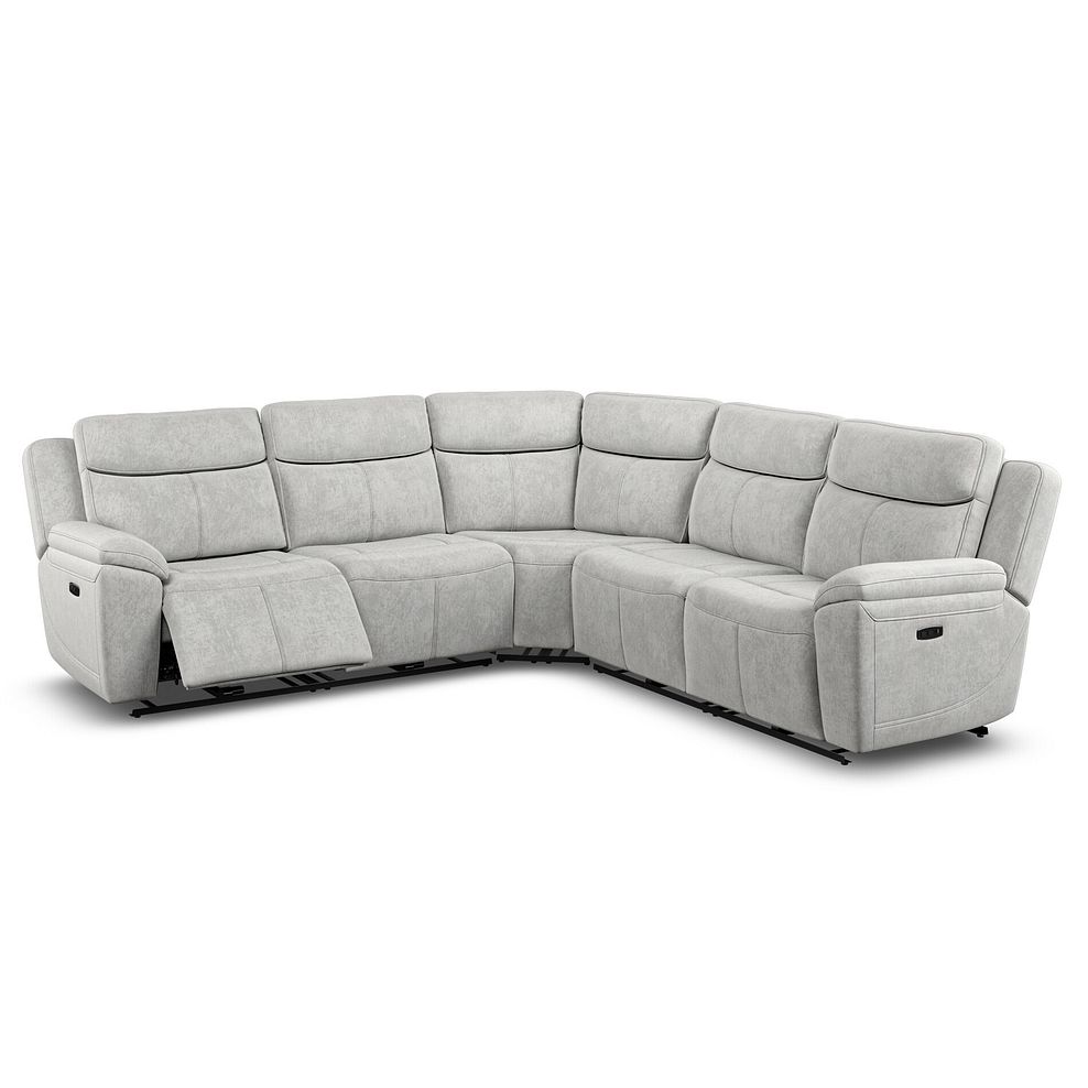 Hadley Large Corner Electric Recliner Sofa with Power Headrests  in Amigo Dove Fabric 3