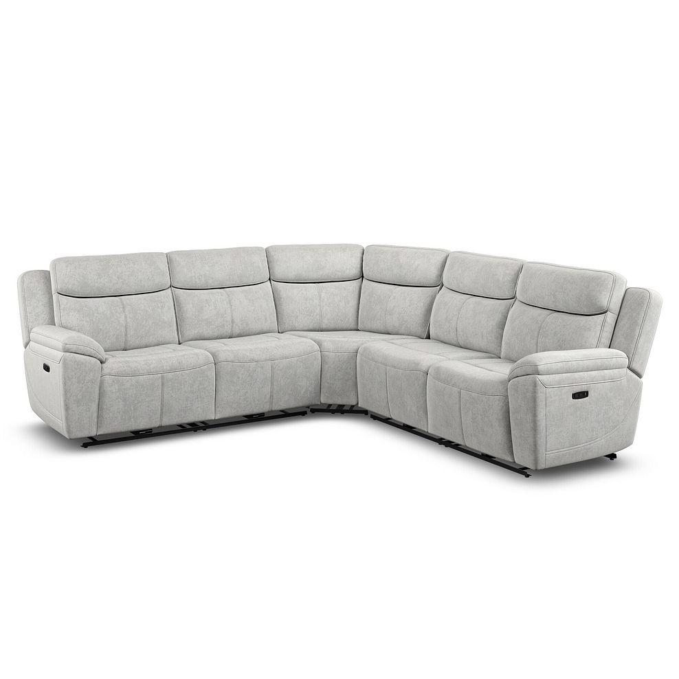 Hadley Large Corner Electric Recliner Sofa with Power Headrests  in Amigo Dove Fabric 1