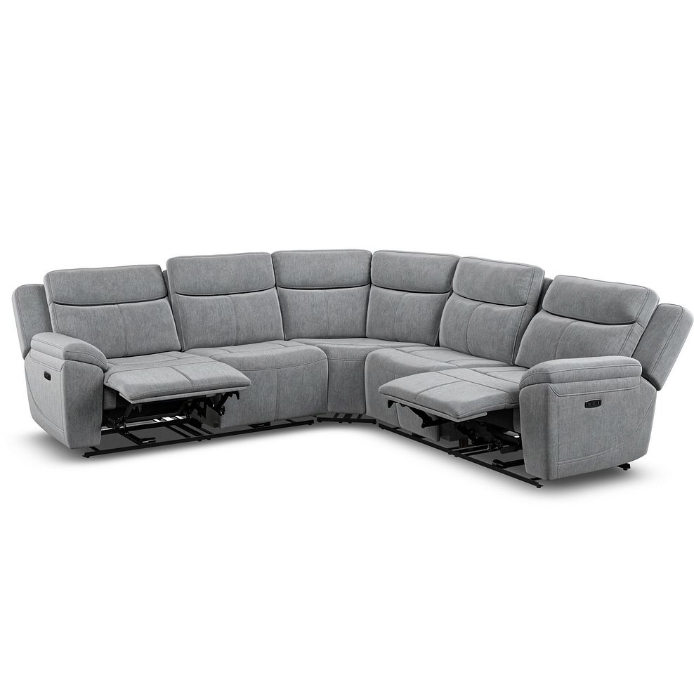 Hadley Large Corner Electric Recliner Sofa with Power Headrests  in Amigo Granite Fabric 5