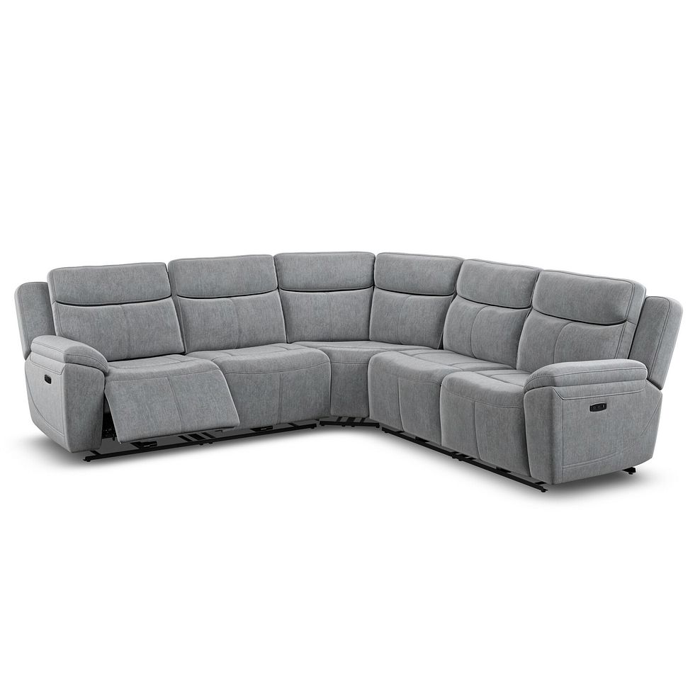 Hadley Large Corner Electric Recliner Sofa with Power Headrests  in Amigo Granite Fabric 2