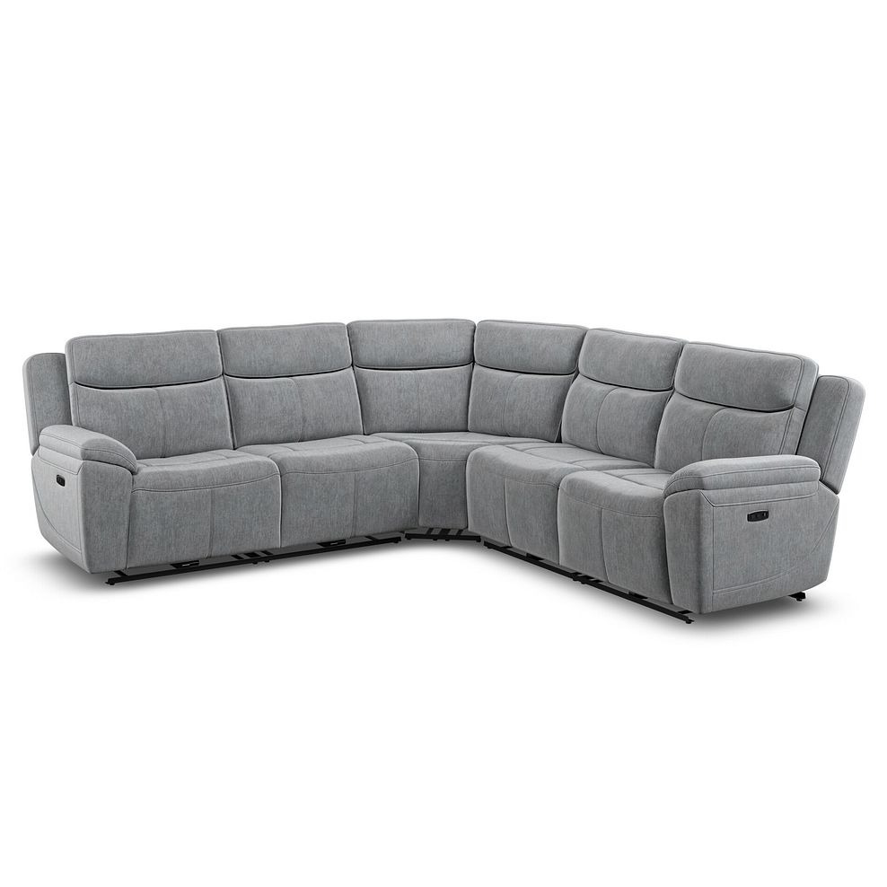 Hadley Large Corner Electric Recliner Sofa with Power Headrests  in Amigo Granite Fabric 1